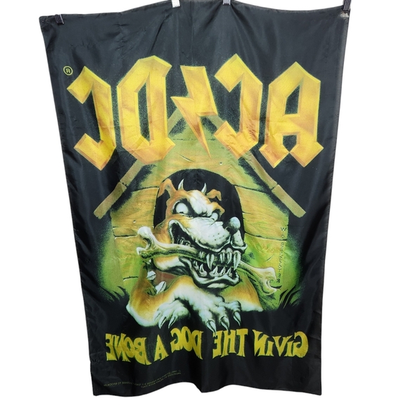 AC/DC Vintage 1995 Givin The Dog A Bone Flag Banner Hard Rock and Roll - Picture 8 of 11